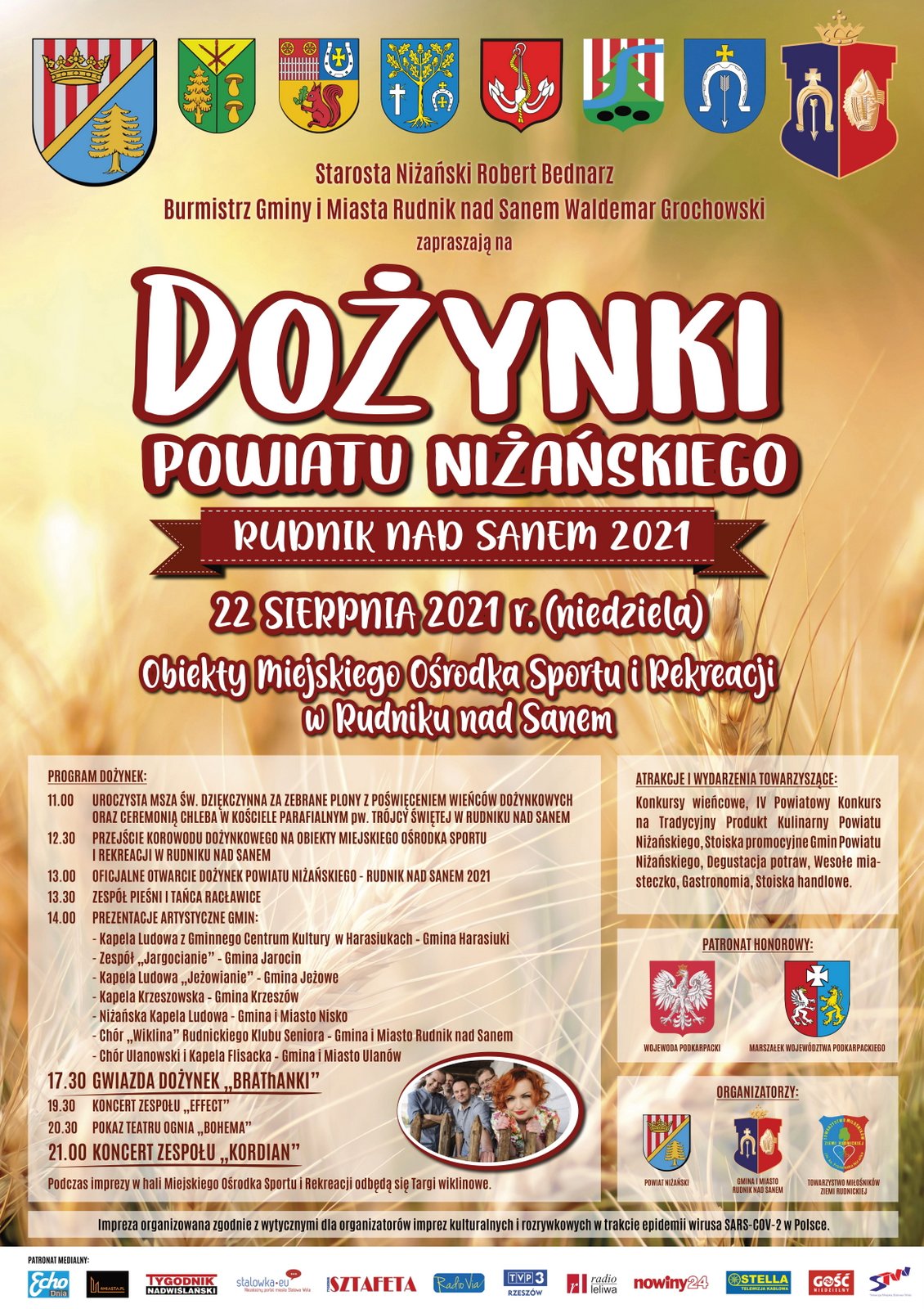 Program dożynek powiatu niżańskiego w Rudniku nad Sanem