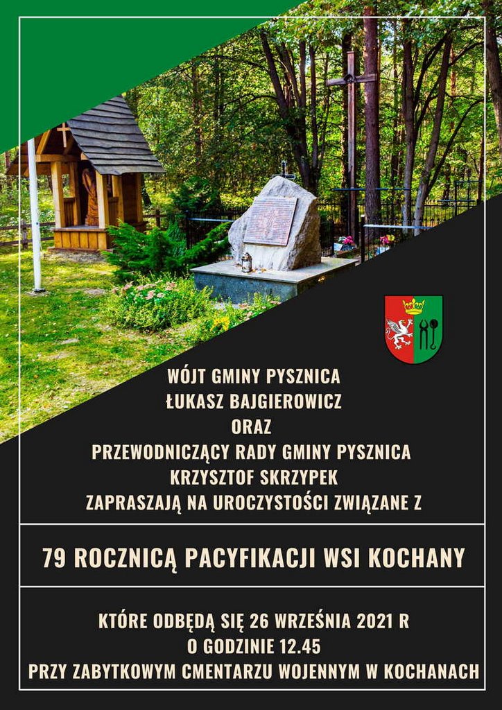 Gmina Pysznica: 79 rocznica pacyfikacji wsi Kochany Sztafeta.pl