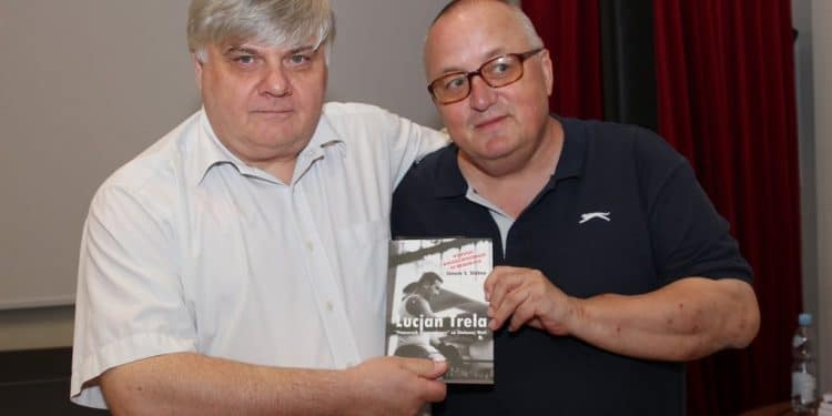 Grzegorz Trela (syn Lucjana treli) oraz autor książki Janusz Stabno