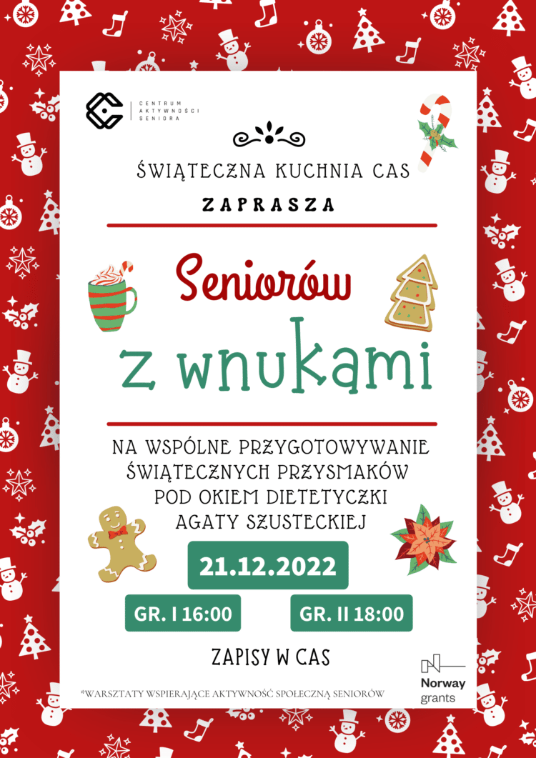 CAS zaprasza seniorów z wnukami do świątecznej kuchni Sztafeta.pl