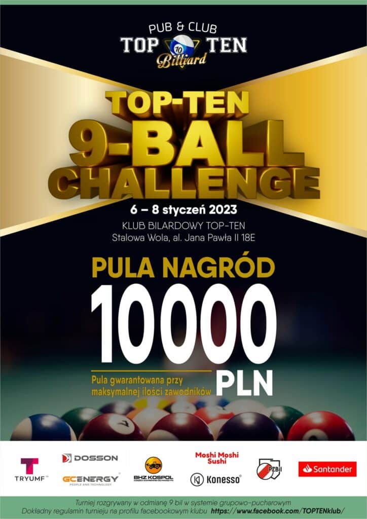 „Top-Ten 9-ball Challenge” w Stalowej Woli Sztafeta.pl